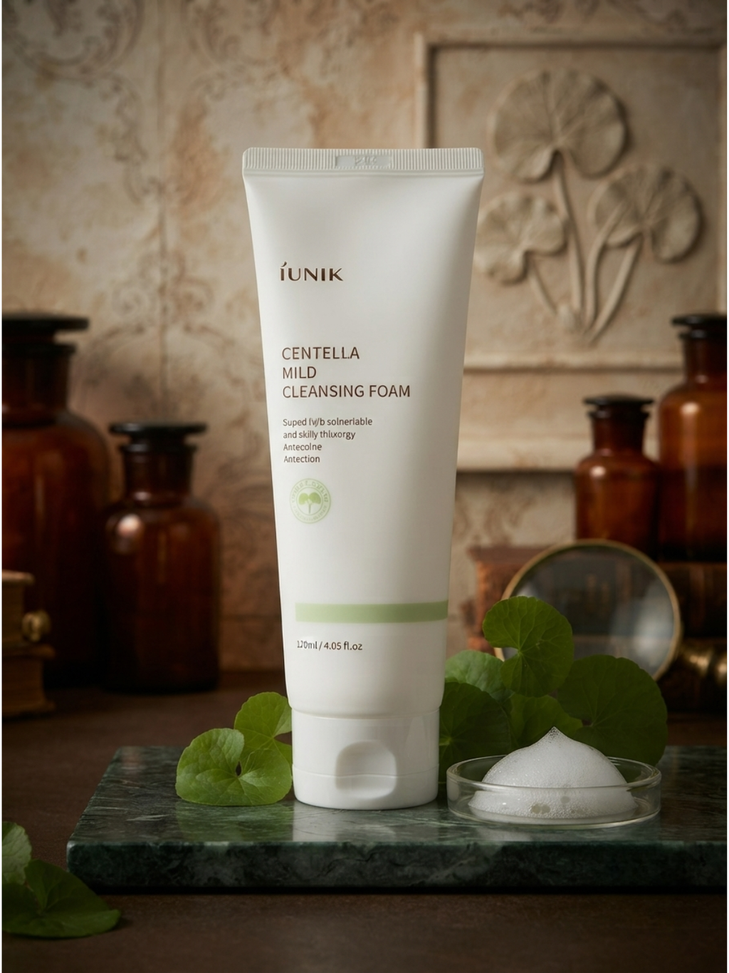iUNIK Centella Mild Cleansing Foam 120ml – Gentle Facial Cleanser for Sensitive & Dry Skin