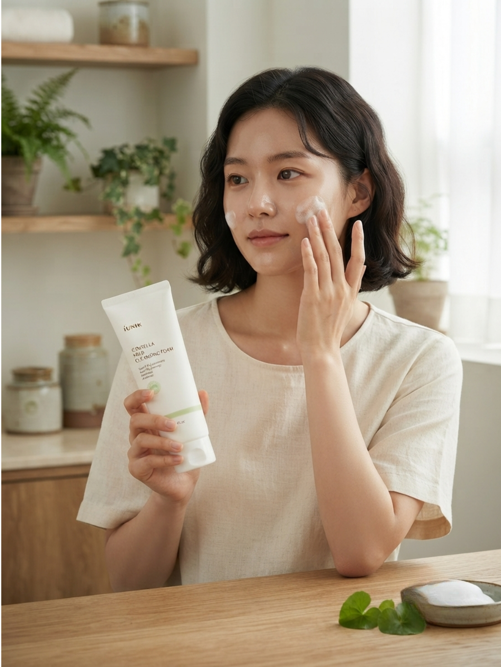 iUNIK Centella Mild Cleansing Foam 120ml – Gentle Facial Cleanser for Sensitive & Dry Skin