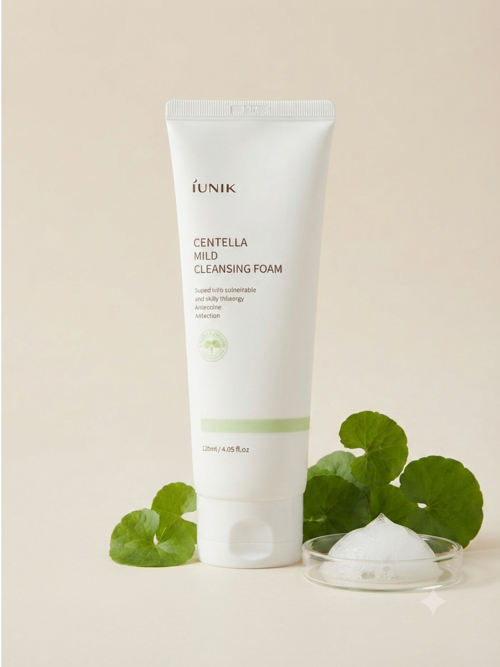 iUNIK Centella Mild Cleansing Foam 120ml – Gentle Facial Cleanser for Sensitive & Dry Skin